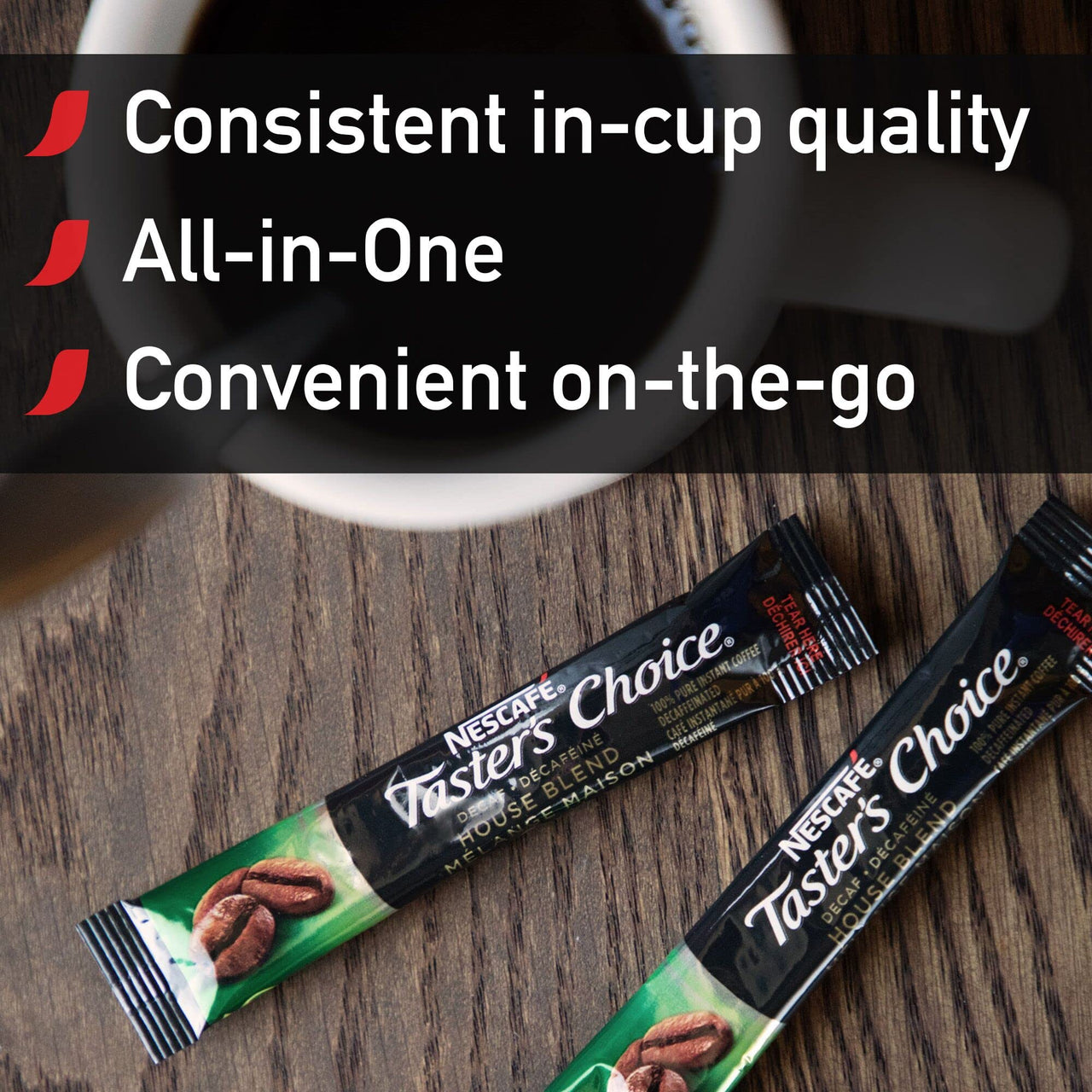 Nescafe Instant Coffee Packets, Decaf, Taster's  Choice Light Roast, 1.7 g Singles (Pack of 80)