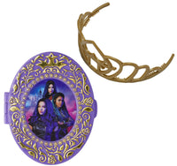 DecoSet Disney Descendants 3 Good 2 B Bad Cake Topper, 2-Pc Disney Descendants Decorations Set with Golden Tiara and Oversized Compact