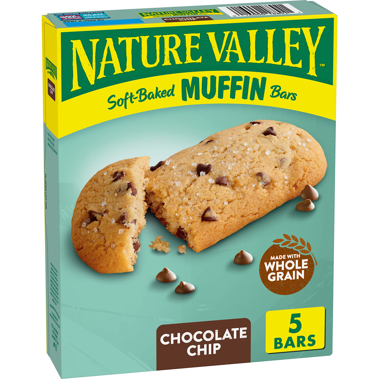 Nature Valley Soft-Baked Muffin Bars, Chocolate Chip, Snack Bars, 5 ct