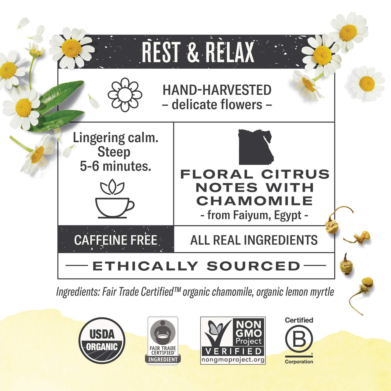 Numi Organic Tea Chamomile Lemon, 18 Count (Pack of 3)