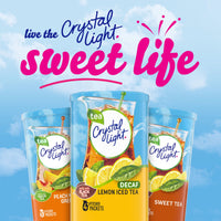 Crystal Light Sugar-Free Decaffeinated Lemon Iced Tea Naturally Flavored Powdered Drink Mix 4 Count Pitcher Packets