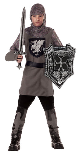 Kid's Valiant Knight Costume Small Gray Standard Packaging