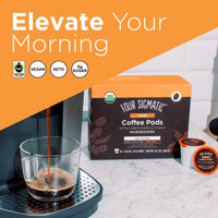Mushroom Coffee K-Cups by Four Sigmatic | Organic and Fair Trade Dark Roast Coffee with Lions Mane, Chaga & Mushroom Powder | Focus & Immune Support | Vegan & Keto | Sustainable Pods | 12 Count