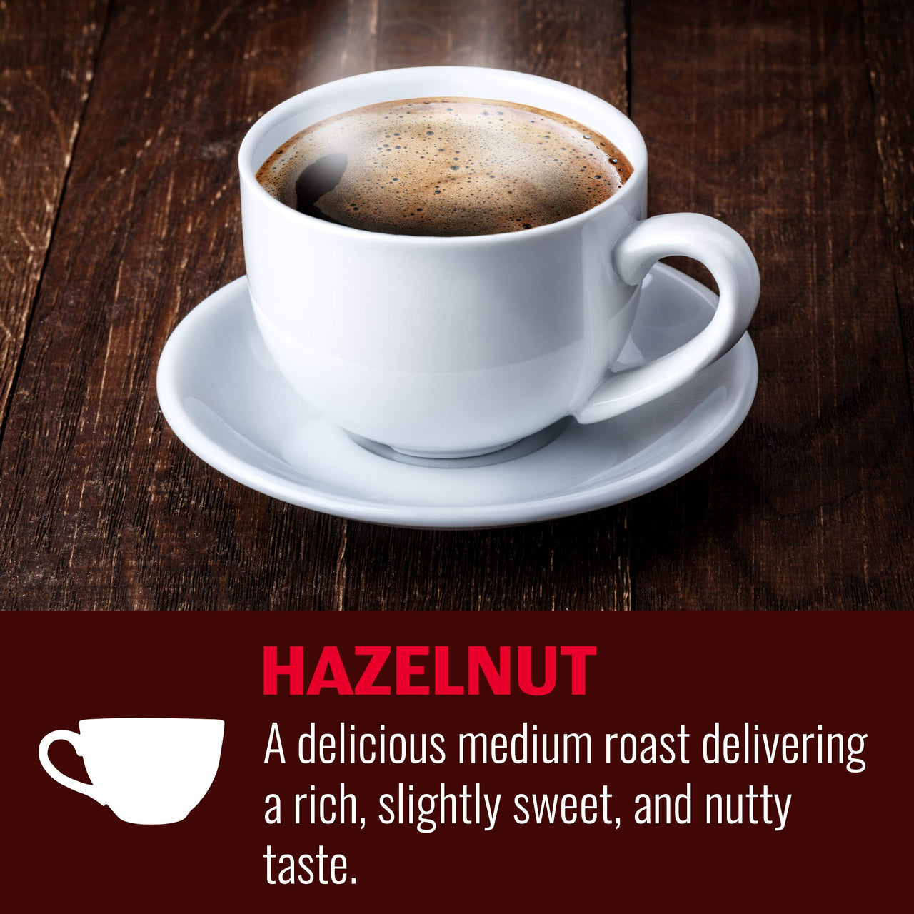 Hills Bros Single Serve Coffee Pods, Hazelnut, Medium Roast, 12 CountKeurig Compatible, Roasted 100% Arabica Coffee, Slightly Sweet and Nutty Flavo