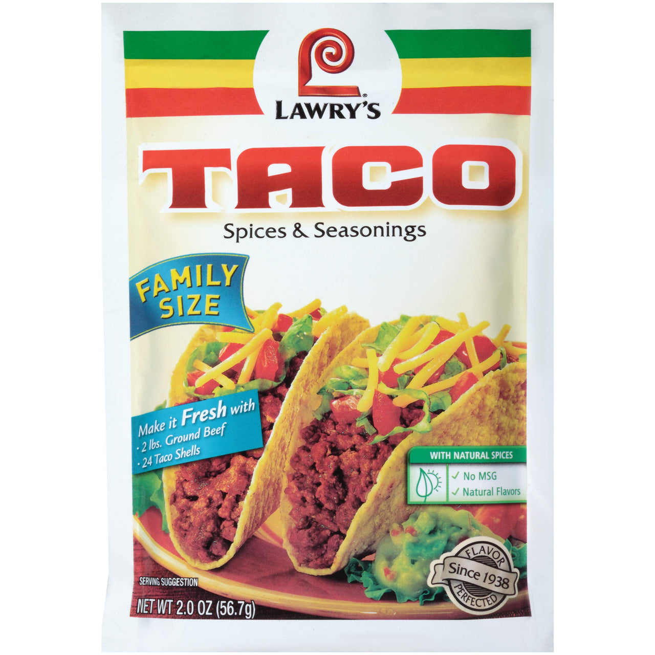 Lawry's  Family Size Taco Spices & Seasonings Mix, 2 oz