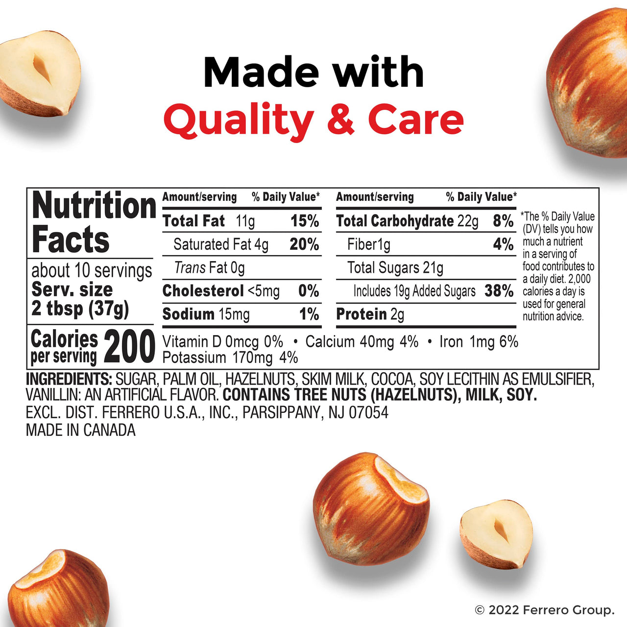 Nutella Hazelnut Spread with Cocoa for Breakfast, Great for Easter Baking, 13 oz Jar