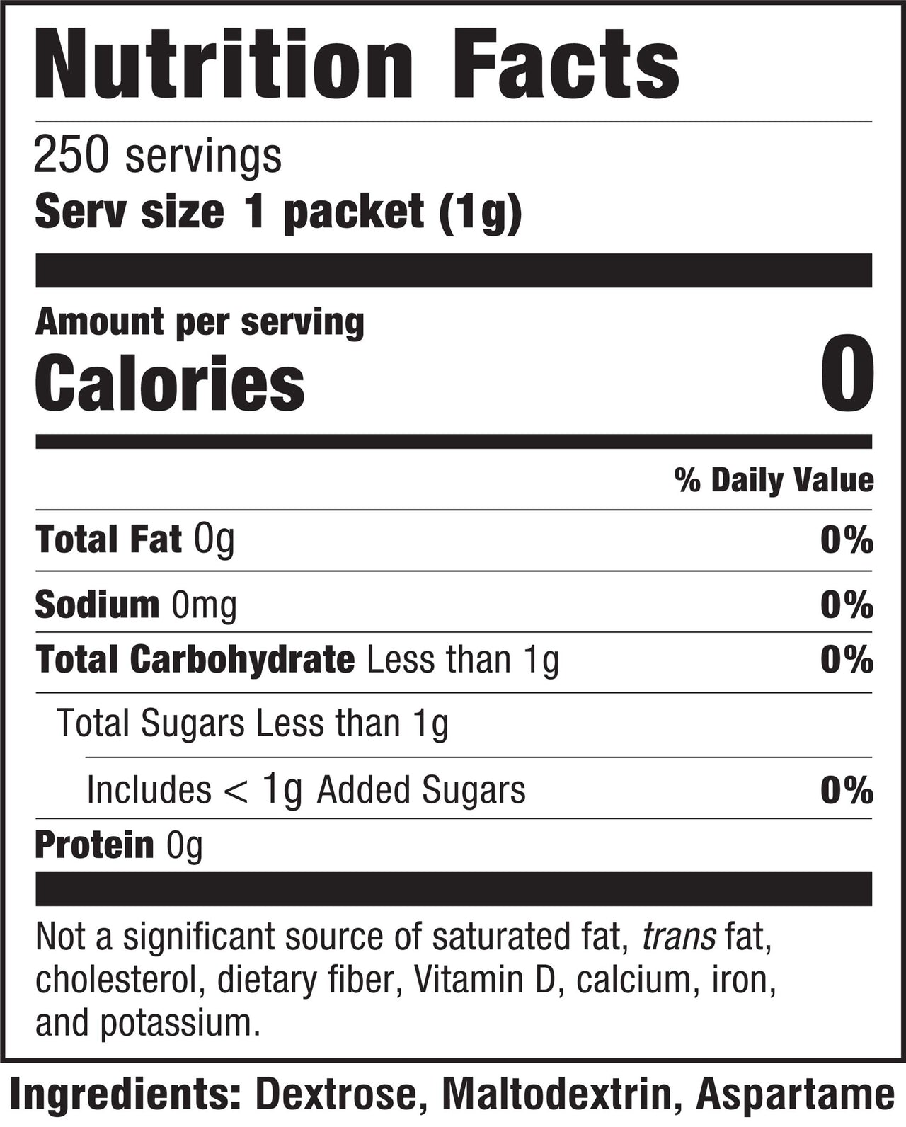 NatraTaste Blue Zero Calorie Sweetener, Bulk Sugar Substitute for Coffee, Iced Tea, Lemonade, Hot & Cold Drinks, Baking, Cooking, Low Carb, Vegan, Sugar Alternative, 250 Packets Value Box (1 pack)