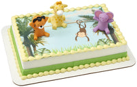 DecoSet Bath Toys Cake Topper, 3 Piece Safari Animal Cake Decorations for Birthdays and Parties, Tiger, Elephant, Giraffe, For Baby, Children, Birthday, Food Safe