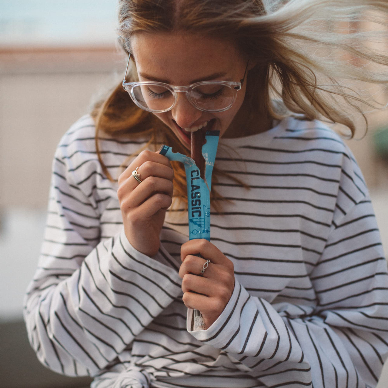 The New Primal Classic Beef Stick - 1 oz Meat Stick - 100% Grass-Fed Beef Snack - Whole30 Approved, Certified Paleo, Keto-Friendly, and Gluten-Free Meat Snack with 6g of Protein