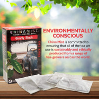 China Mist - Naturally Flavored Gnarly Black Iced Tea Bags - Each Tea Bag Yields 1/2 Gallon