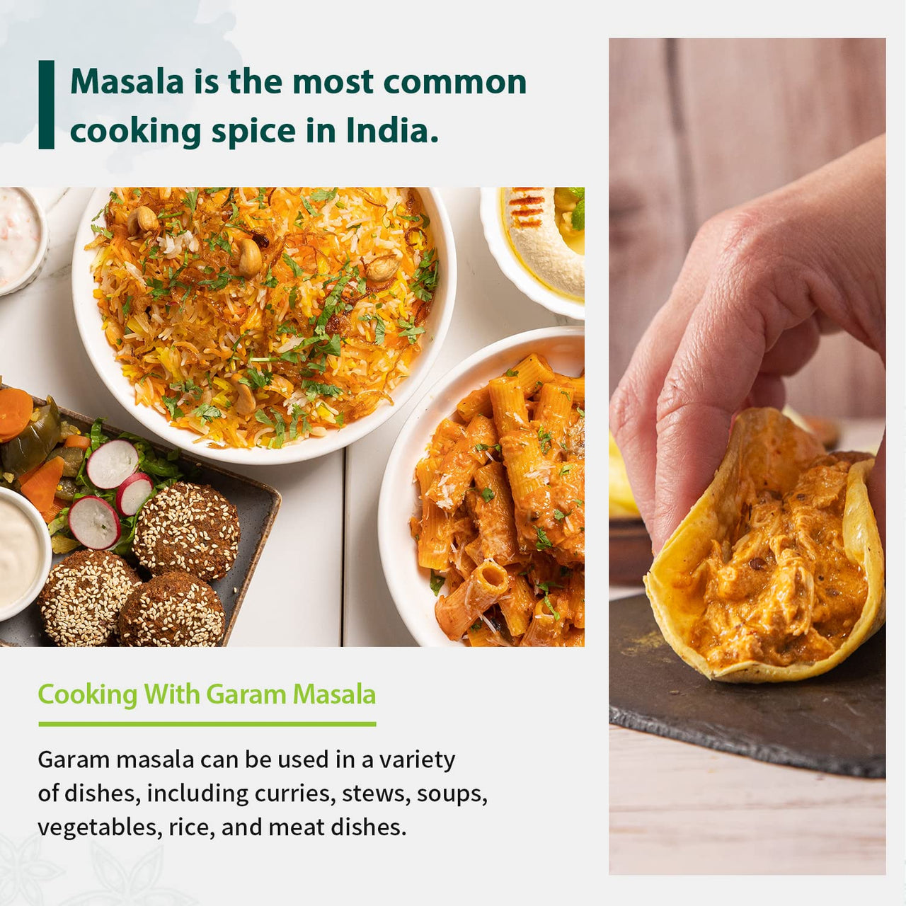 Soeos Garam Masala, garam masala powder, Indian 10-Spice Blend, All Natural Blend, Salt-Free, Vegan, No Colors, Gluten Friendly, Non-GMO, Authentic Indian Food Spices, Masala Seasoning, Garam Masala Bulk, 12oz.