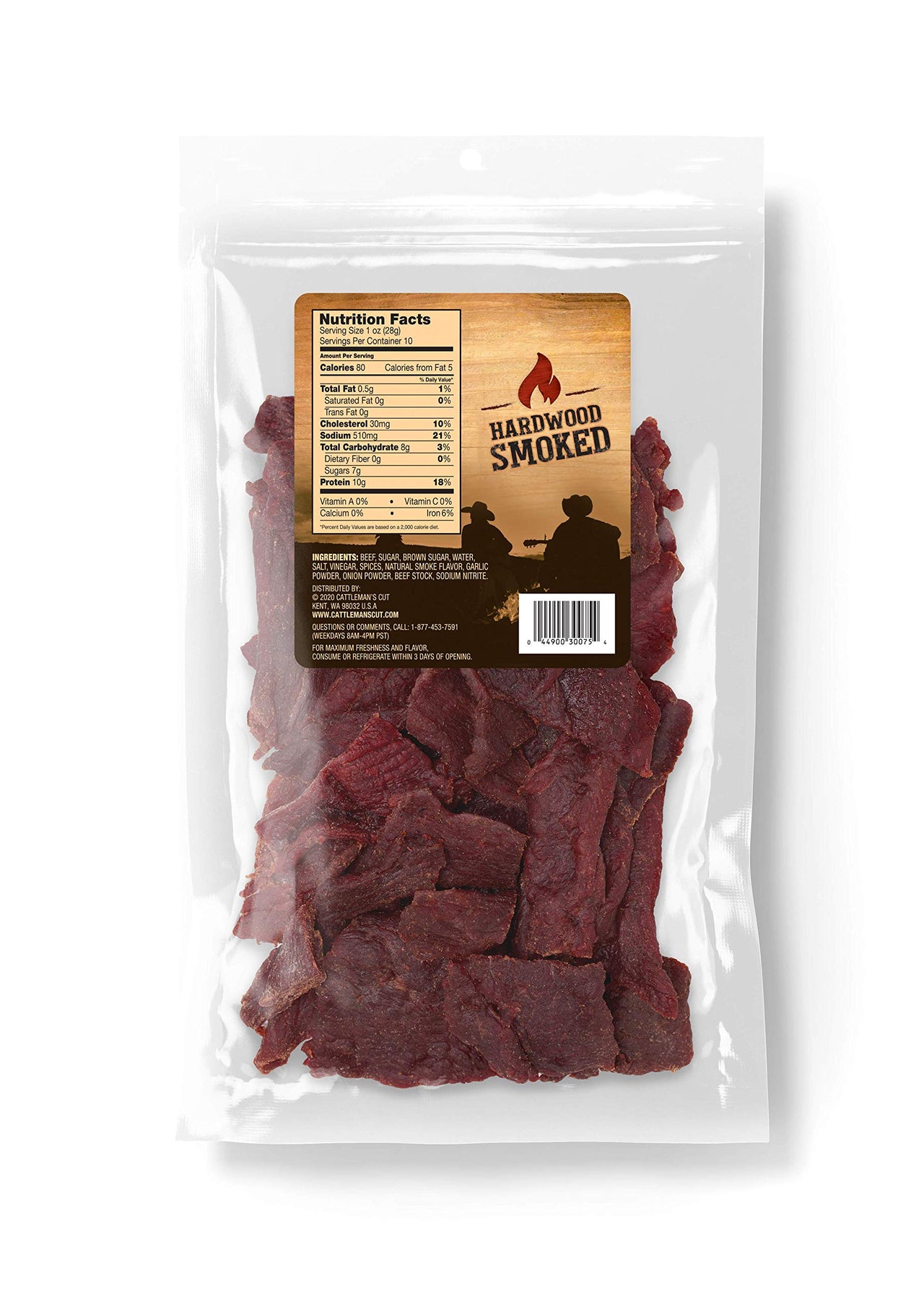 Cattleman's  Cut Peppered Steakhouse Beef Jerky, 10 Ounce