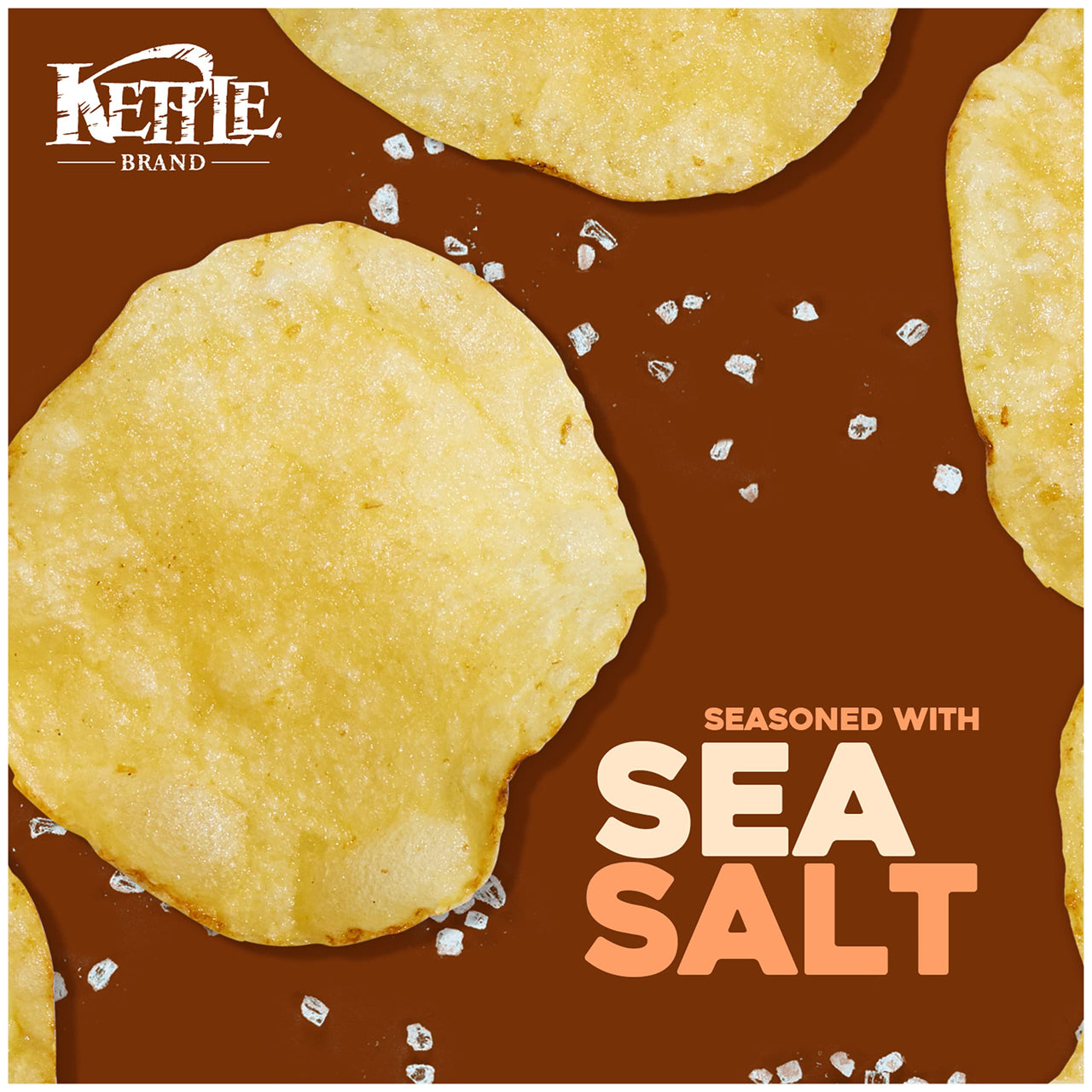 Kettle Brand Potato Chips, Sea Salt Kettle Chips, Snack Bag, 2 Oz (Pack of 6)