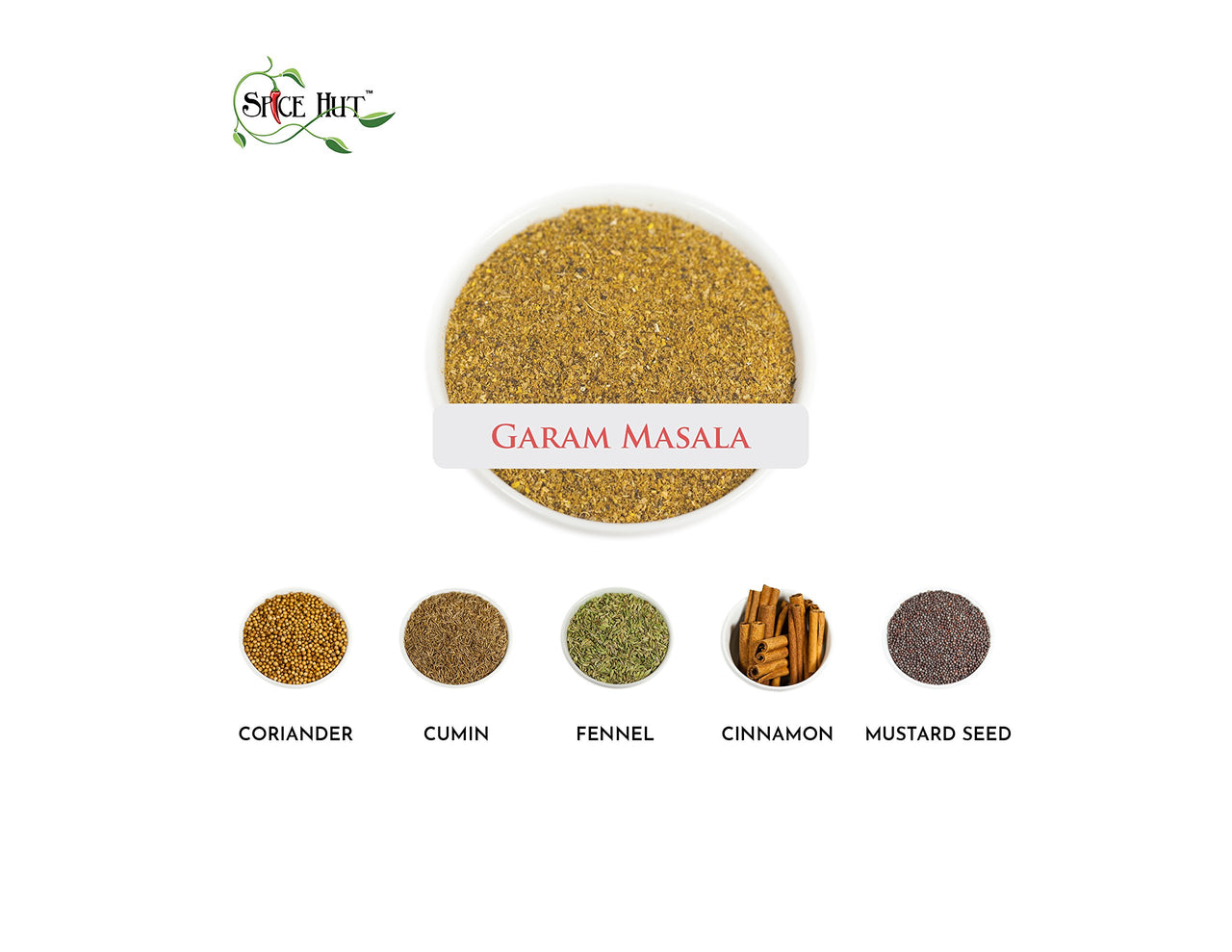 Organic Garam Masala Seasoning Quick Easy Blend for Indian Cooking , 2 Ounce, The Spice Hut, small pouch  salt free