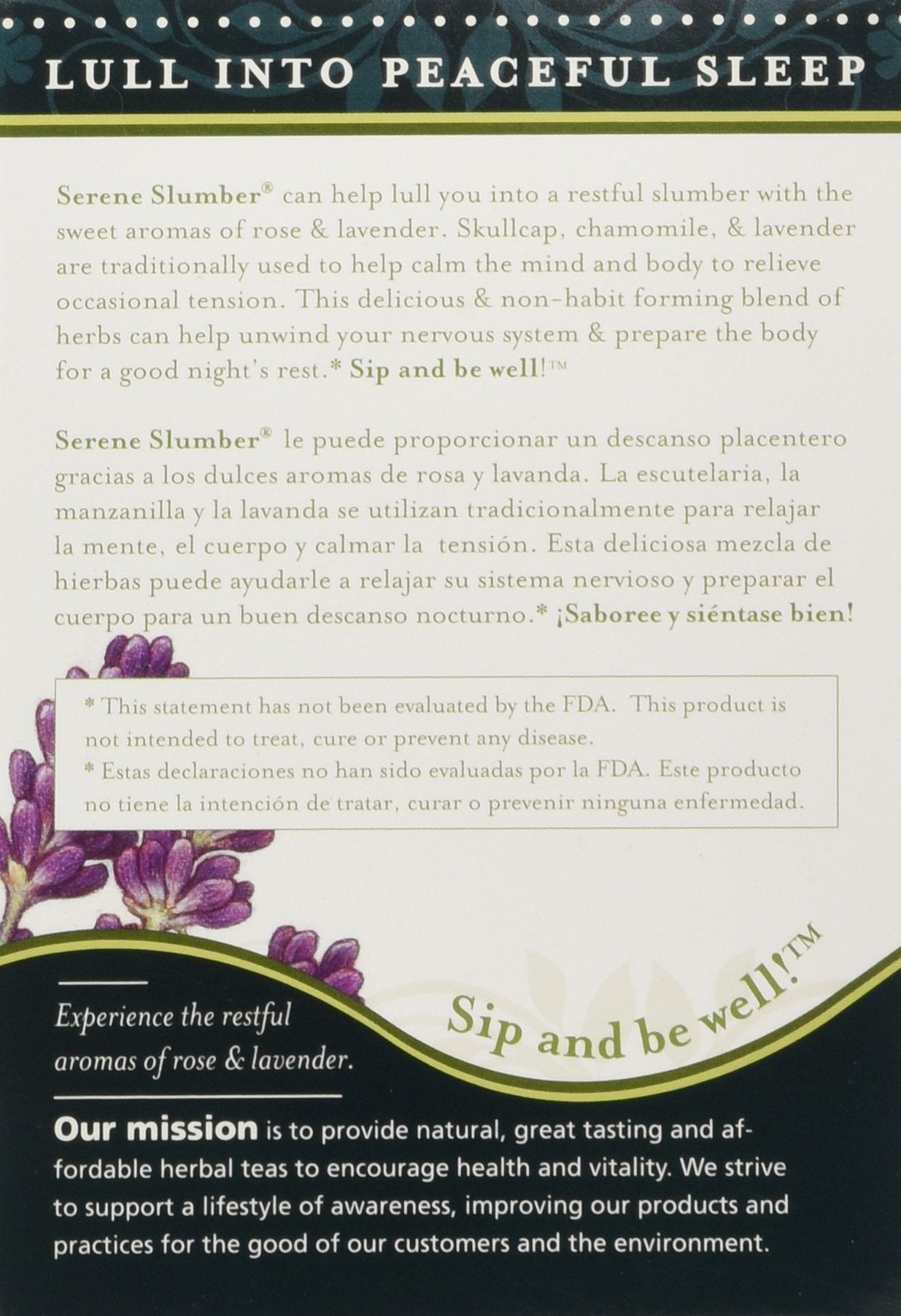 Lifestyle Awareness Serene Slumber Tea with Soothing Lavender, Caffeine-Free, 20 Tea Bags (Pack of 3)