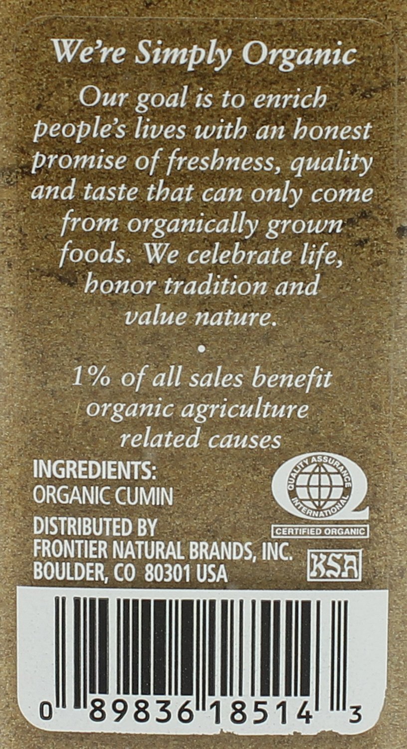 Simply Organic Ground Cumin Seed, 2.31 Ounce Bottle, Certified Organic | Cuminum cyminum L.