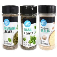 Happy Belly Mediterranean Spices Set: Oregano, Basil, Granulated Garlic