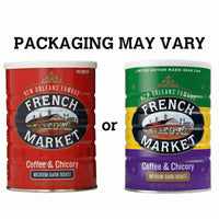 French Market Coffee, Coffee and Chicory, Medium-Dark Roast Ground Coffee, 12 Ounce Metal Can