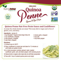 NOW Foods, Organic Quinoa Penne, Gluten-Free, Corn-Free, Non-GMO, Quinoa and Rice Pasta, 8-Ounce