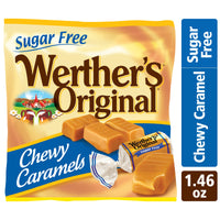 Werther's  Original Chewy Sugar Free Caramel Candy, 1.46 Oz Bags (Pack of 12)