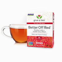 NOW Foods Give a Tea Better off Red Rooibos Tea with a Vanilla-Citrus Blush, Caffeine-Free, 24 bags