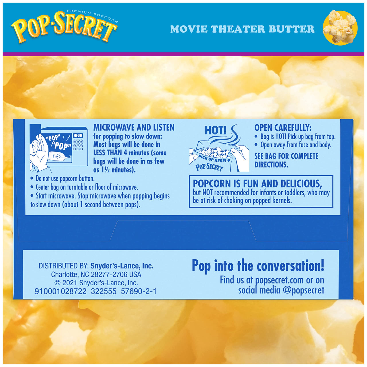 Pop Secret Popcorn, Movie Theater Butter, Microwave Popcorn Bags, 3 Count Box