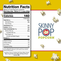 SkinnyPop Butter Popcorn, Gluten Free, Non-GMO, Healthy Popcorn Snacks, Easter Snacks, Skinny Pop, 4.4oz Grocery Size Bag