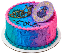 DecoSet Disney Descendants 3 Good 2 B Bad Cake Topper, 2-Pc Disney Descendants Decorations Set with Golden Tiara and Oversized Compact