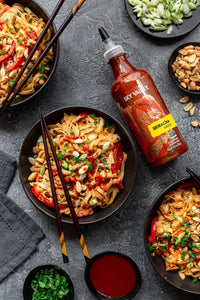 Sky Valley Sriracha Sauce - Hot Sauce, Made with Red Jalapeno Peppers, Gluten Free, Vegan, Non-GMO, Less Than 2g of Sugar per Serving, 5 Calories per Serving - Sriracha Hot Sauce, 18.5 Oz
