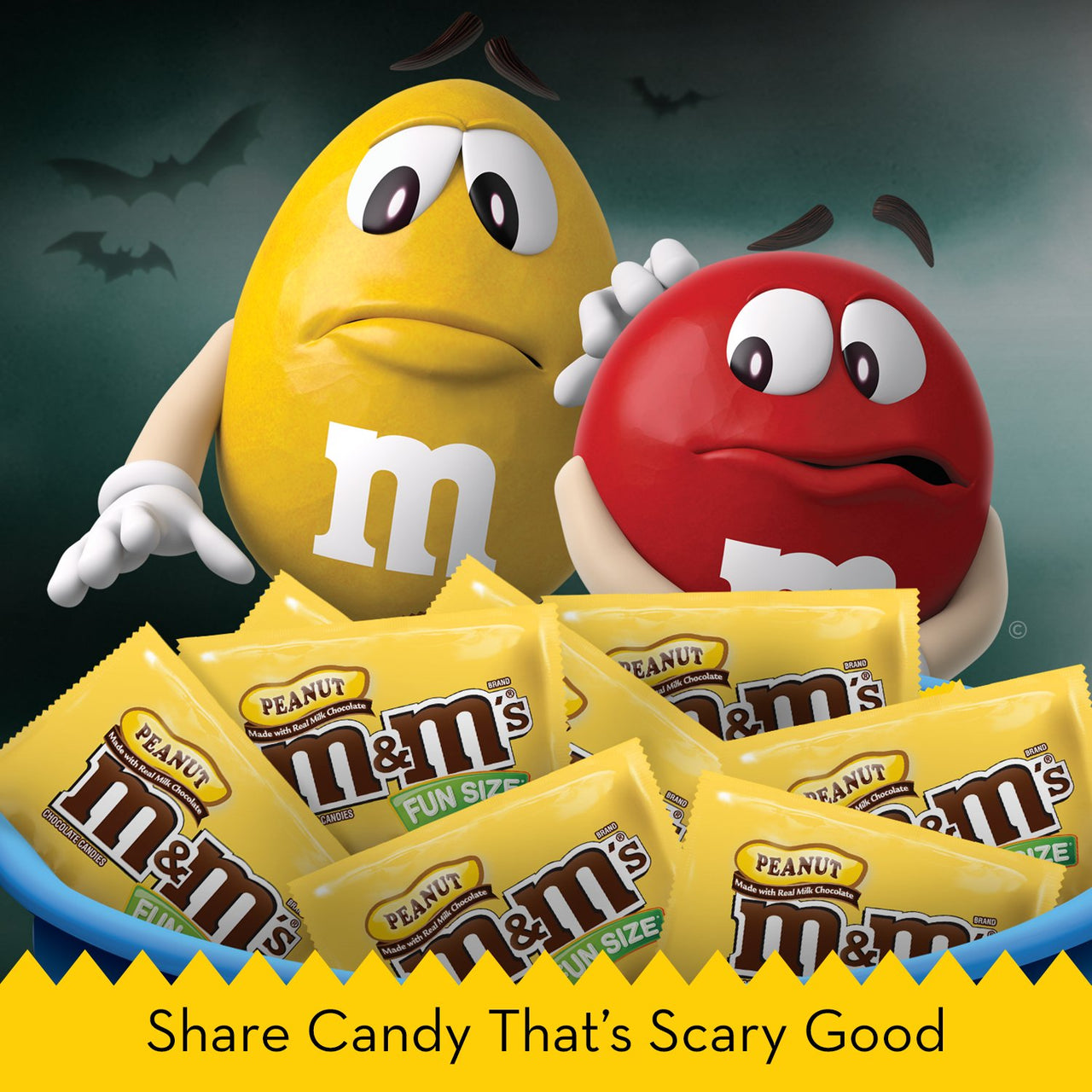 M&M's Peanut Chocolate Candy Fun Size 10.57-Ounce Bag