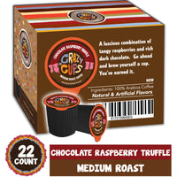 Crazy Cups Flavored Coffee for Keurig K-Cup Machines, Chocolate Raspberry Truffle, Hot or Iced Drinks, 22 count Single Serve, Recyclable Pods(Pack of 1)
