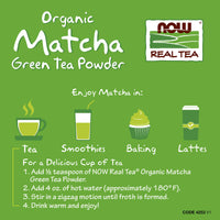 NOW Foods, Certified Organic Matcha Green Tea Powder, Non-GMO Project Verified, 3-Ounce