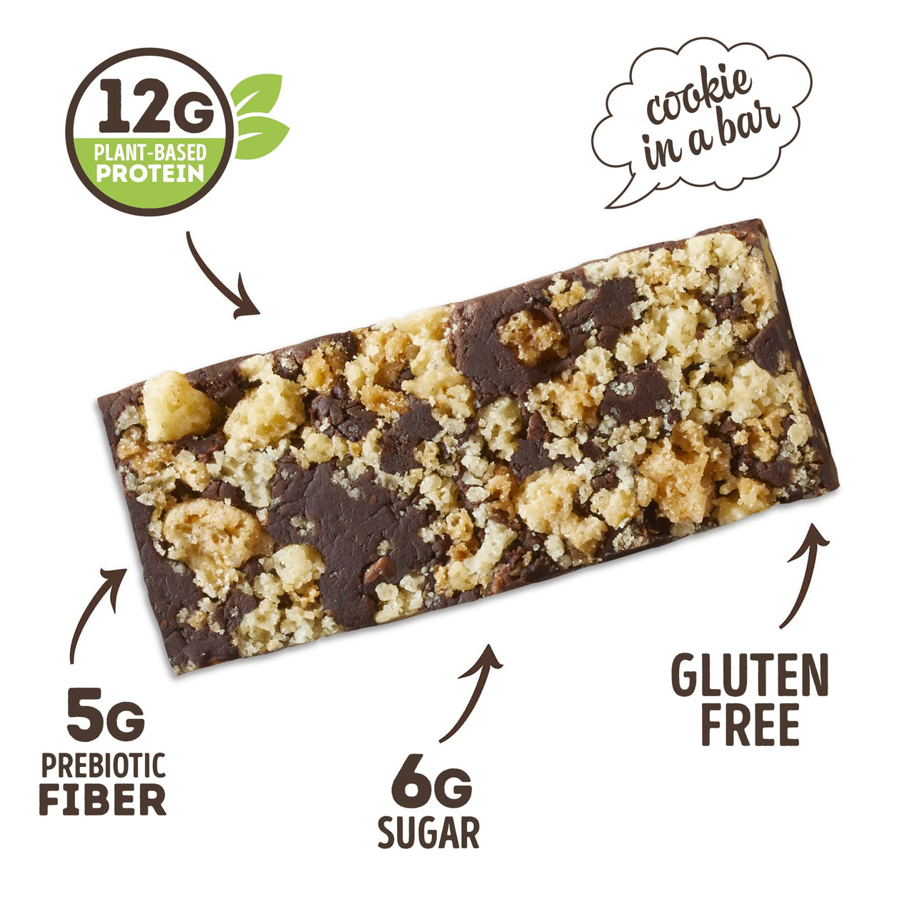 Lenny & Larry's  The Complete Cookie-fied Plant-Based Protein Bar, Vegan and Non-GMO, Chocolate Almond Sea Salt, 45 g, 9 Count