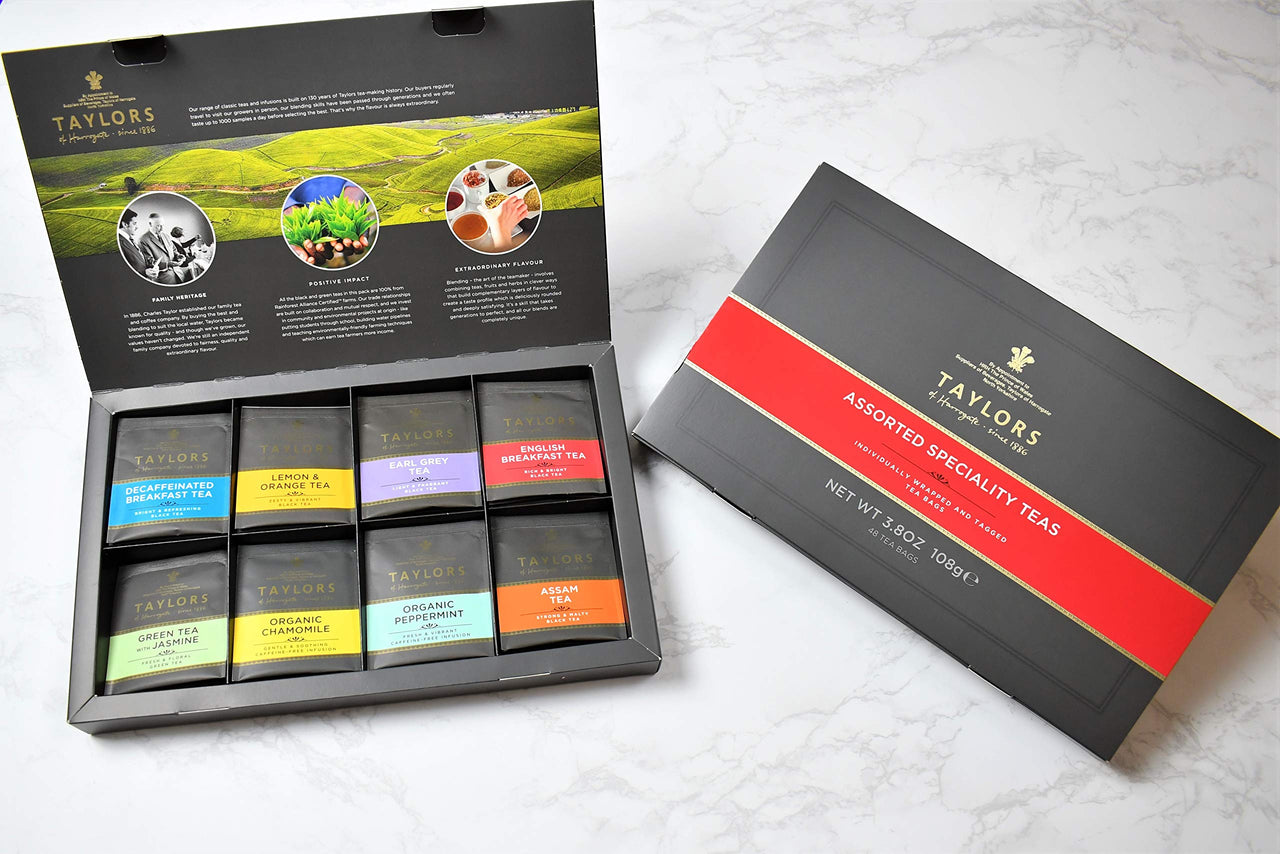 Taylors of Harrogate Classic Tea Variety Box, 48 Count (Pack of 1) & Pure Assam, 50 Teabags