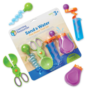 Learning Resources Sand & Water Fine Motor Set, Construction Toy, 4 Pieces, Ages 3+ Sand & Water Set