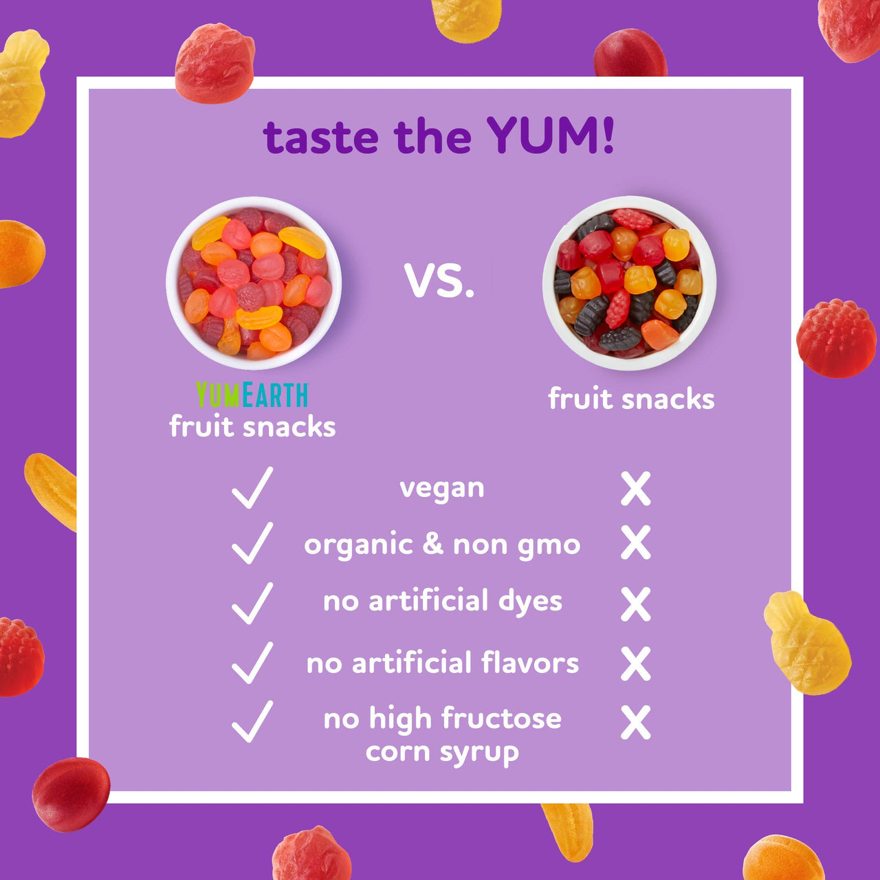 YumEarth Spring Fruit Gummy Snack Packs, 10 Count - Allergy Friendly, Non GMO, Gluten Free, Vegan