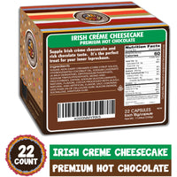 Crazy Cups Hot Chocolate Pods, Irish Cream Cheesecake, Hot Chocolate for Keurig Brewing Machines, Single Serve Irish Cream Hot Chocolate in Recyclable Pods, 22 Count
