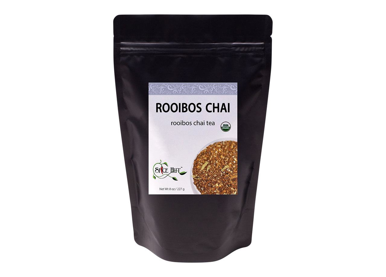 Organic Rooibos Chai Tea, Loose Leaf Chai Indian Spiced Rooibos Tea, 100% Caffeine-Free, Hot & Iced, Unsweetened, High Antioxidants | 8oz Bulk Tea, 80-100 Cups | The Spice Hut, First Sip of Tea