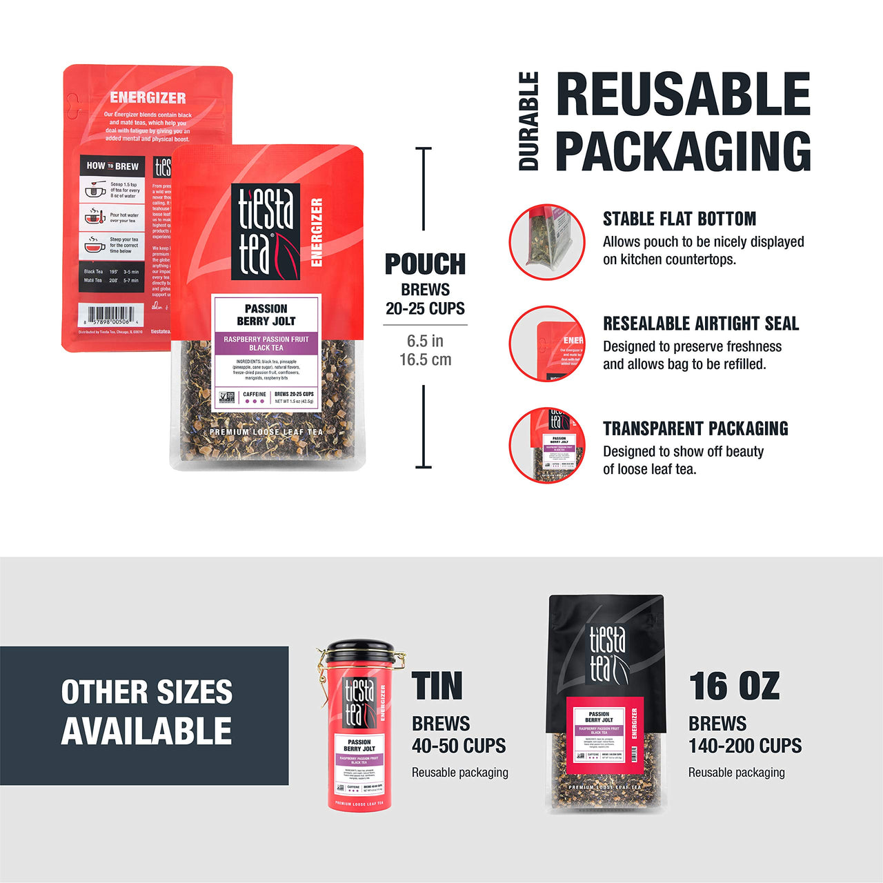 Tiesta Tea - Royal Breakfast, Loose Leaf Classic English Black Tea, High Caffeine, Hot & Iced Tea, 1.7 oz Pouch - 25 Cups, Natural, English Breakfast Tea, Black Tea Loose Leaf