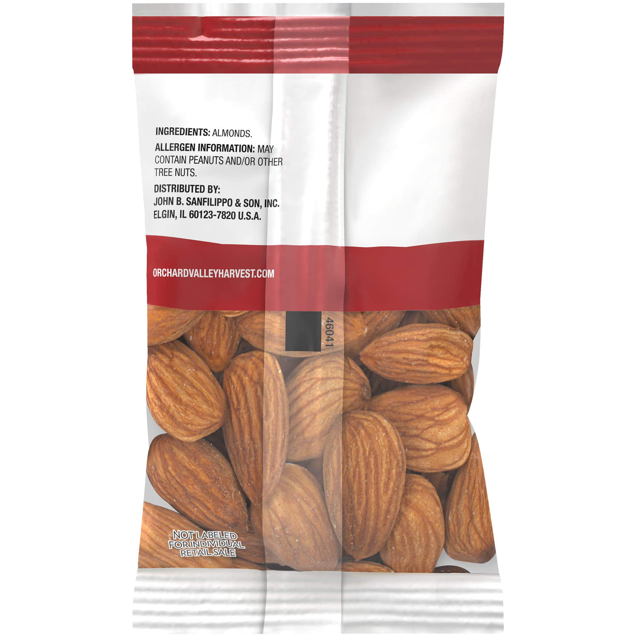 Orchard Valley Harvest Whole Natural Almonds, Unsalted, Gluten Free, Non-GMO, No Artificial Ingredients, 1 Ounce Bags (Pack of 8)