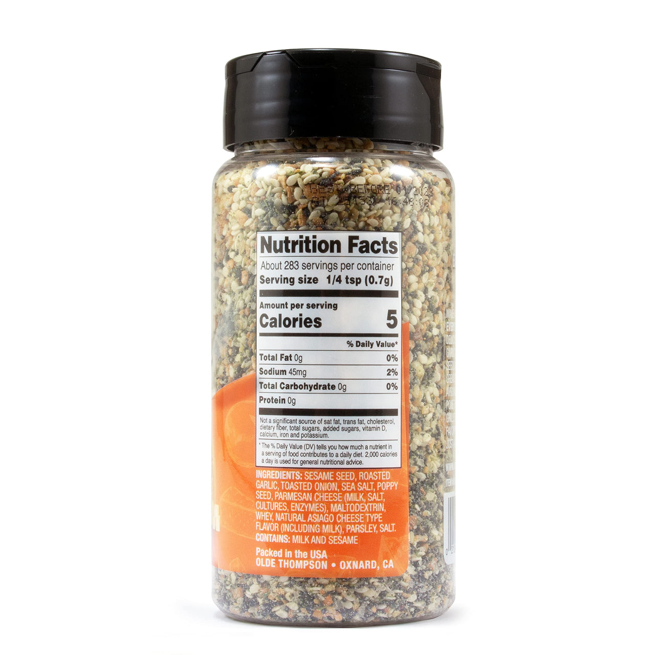 Olde Thompson Everything Bagel Seasoning With Asiago Cheese, Spice And Seasoning Blend 7 oz