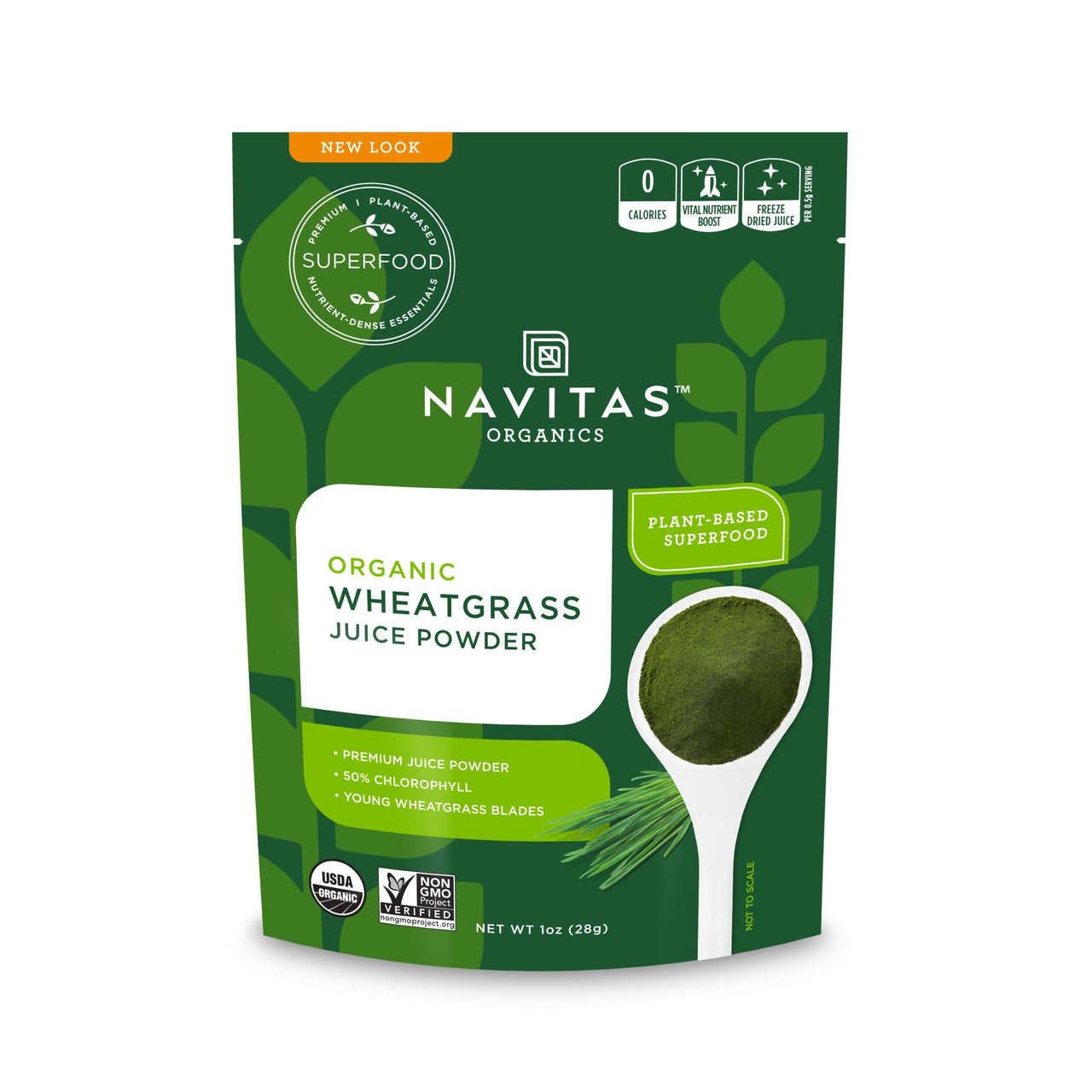 Navitas Organics Wheatgrass Juice Powder, 1 oz. Bag, 56 Servings  Organic, Non-GMO, Freeze-Dried, Gluten-Free