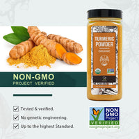 Soeos Organic Turmeric Powder 10oz (284g), Non-GMO Verified, Natural Curcumin, Lab Tested for Purity, Sealed Package To Keep Turmeric Fresh