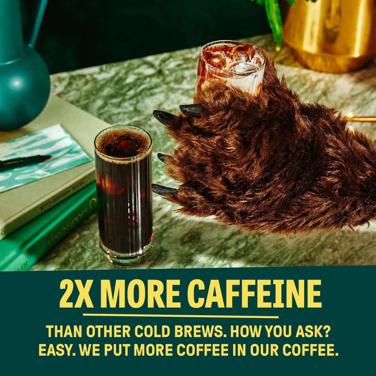 Wandering Bear Organic Straight Black Cold Brew Coffee On-the-Go, 11 fl oz, 1 pack - Extra Strong, Smooth, Organic, Unsweetened, Shelf-Stable, and Ready to Drink