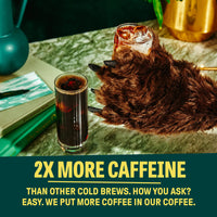 Wandering Bear Organic Straight Black Cold Brew Coffee On-the-Go, 11 fl oz, 1 pack - Extra Strong, Smooth, Organic, Unsweetened, Shelf-Stable, and Ready to Drink