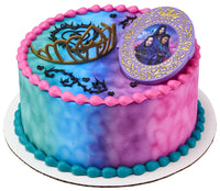 DecoSet Disney Descendants 3 Good 2 B Bad Cake Topper, 2-Pc Disney Descendants Decorations Set with Golden Tiara and Oversized Compact