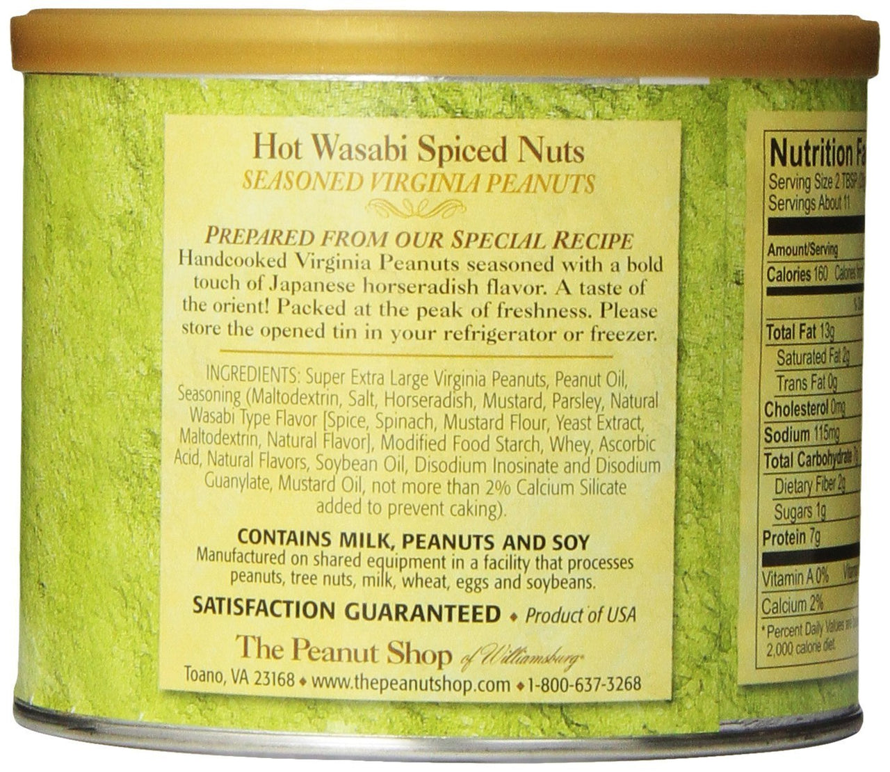 The Peanut Shop of Williamsburg Wasabi Spiced Peanuts, 10.5 Ounce (Pack of 1)