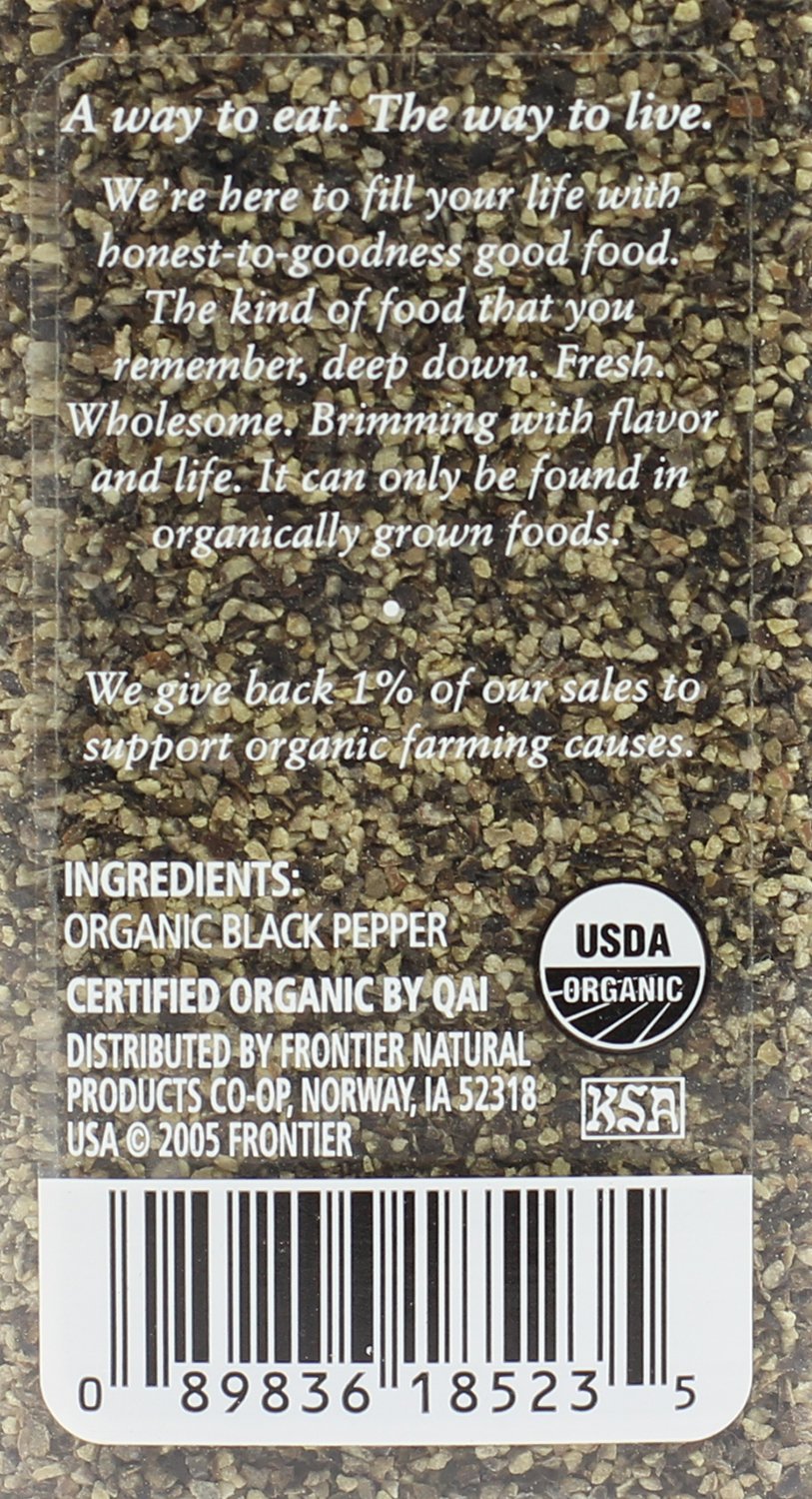 Simply Organic Pepper, Black Medium Grind Certified Organic, 2.31 oz Container
