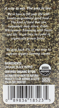 Simply Organic Pepper, Black Medium Grind Certified Organic, 2.31 oz Container