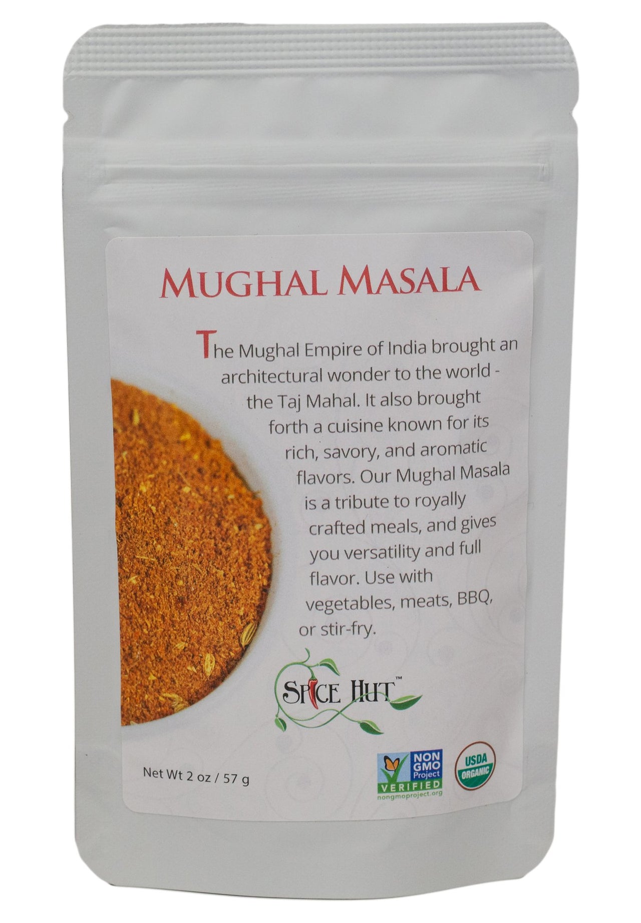The Spice Hut Organic Mughal Masala Seasoning, Quick & Easy Spice Blend for Indian Cooking, 2 oz